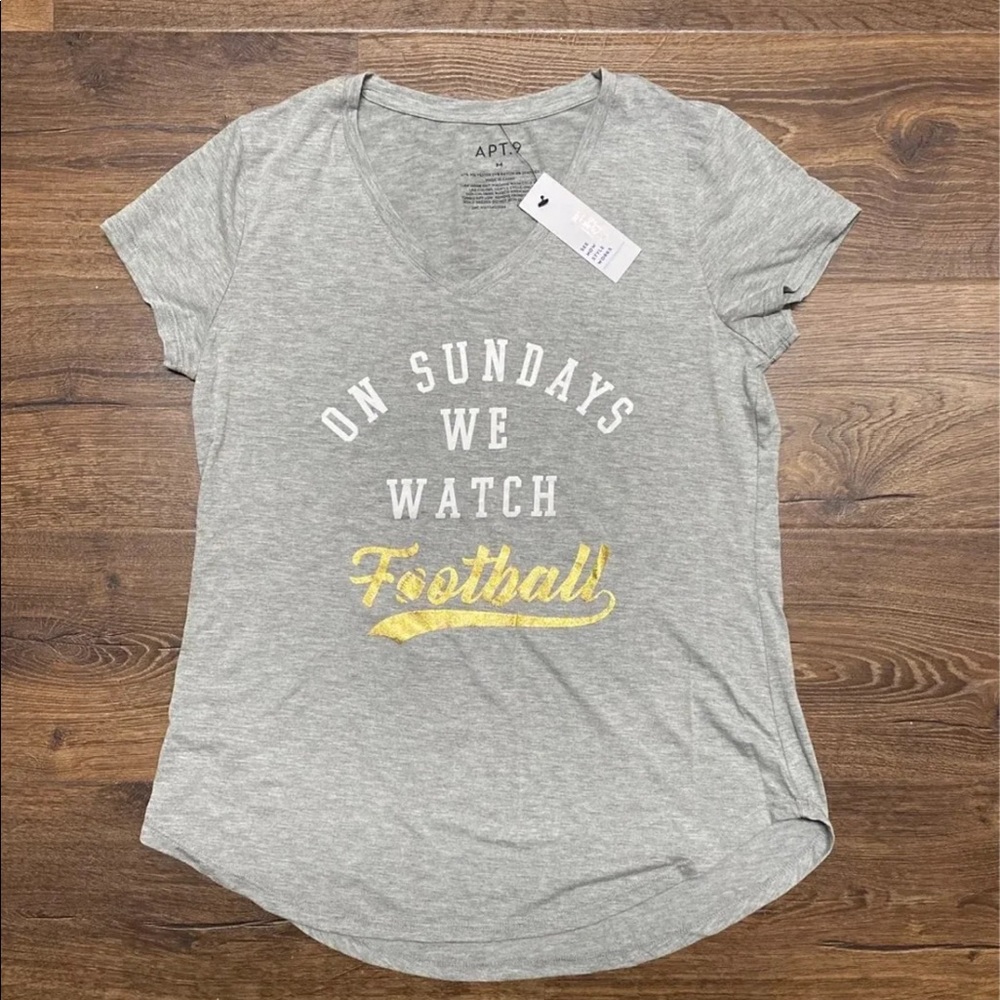 NWT Apt 9 Womens On Sundays We Watch Football Shirt L